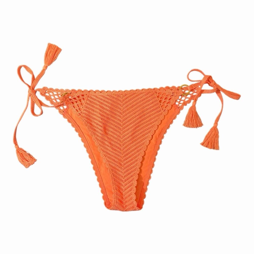 NWT Aerie Crochet Cheekiest Tie Bikini Bottom Peach Size XL Extra Large